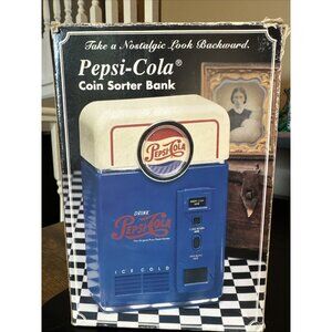 Vtg Pepsi-Cola Coin Sorter Machine Bank PepsiCo for Paper Coin Rolls Collectable